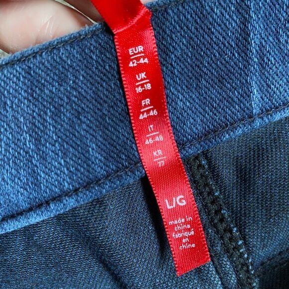 SPANX Pull on Jegging Jeans Stretch Elastic Waist Blue Women’s Size Large - Picture 6 of 7